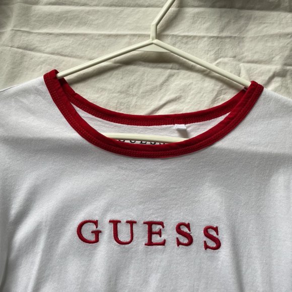 GUESS White and Red Tee - Picture 3 of 4